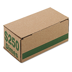 Iconex Corrugated Cardboard Coin Storage with Denomination Printed On Side, 8.06 x 3.31 x 3.19,  Green (ICX94190088)