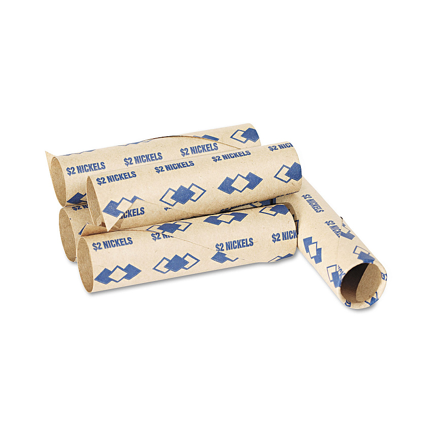Iconex Preformed Tubular Coin Wrappers, Nickels, $2, 1,000 Wrappers/Box (PMC65070)