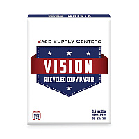 VISION Recycled Copy Paper, 92 Bright, 20 lb Bond Weight, 8.5 x 11, White, 500 Sheets/Ream, 10 Reams/Carton (2623CT)