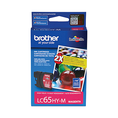 Brother LC65HYM Innobella High-Yield Ink, 750 Page-Yield, Magenta