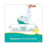 Pampers Sensitive Baby Wipes, 1-Ply, 6.8 x 7,  Unscented, White, 56/Pack (PGC87076EA)
