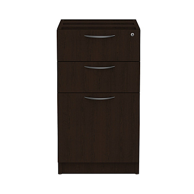 Alera Valencia Series Full Pedestal File, Left/Right, 3-Drawers: Box/Box/File, Legal/Letter, Espresso, 15.63" x 20.5" x 28.5" (ALEVA532822ES)