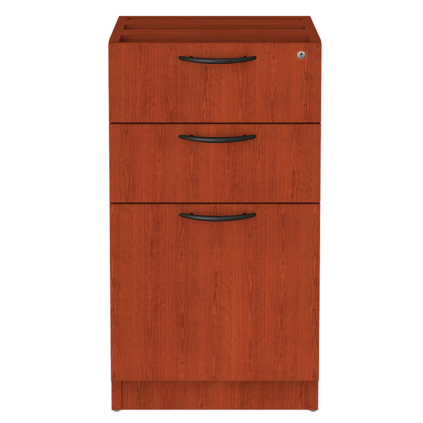 Alera Valencia Series Full Pedestal File, Left/Right, 3-Drawers: Box/Box/File, Legal/Letter, Cherry, 15.63" x 20.5" x 28.5" (ALEVA532822MC)