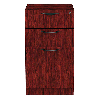 Alera Valencia Series Full Pedestal File, Left/Right, 3-Drawers: Box/Box/File, Legal/Letter, Mahogany, 15.63" x 20.5" x 28.5" (ALEVA532822MY)
