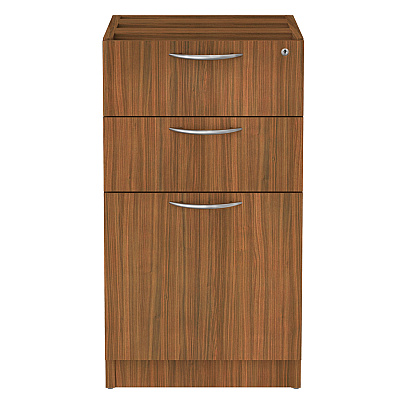 Alera Valencia Series Full Pedestal File, Left/Right, 3-Drawer: Box/Box/File, Legal/Letter, Modern Walnut,15.63 x 20.5 x 28.5 (ALEVA532822WA)