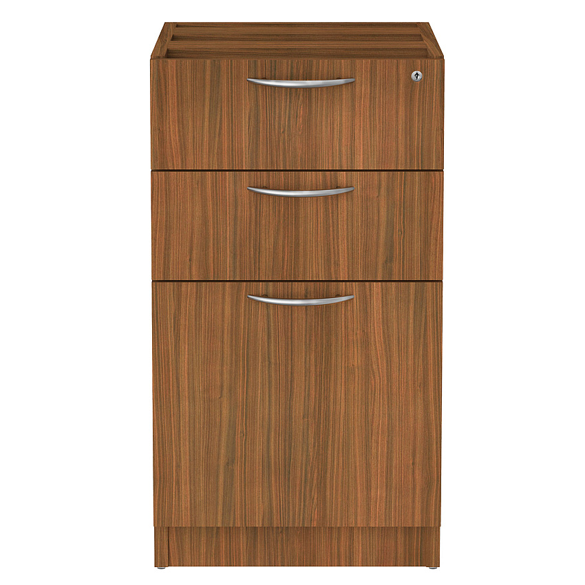 Alera Valencia Series Full Pedestal File, Left/Right, 3-Drawer: Box/Box/File, Legal/Letter, Modern Walnut,15.63 x 20.5 x 28.5 (ALEVA532822WA)