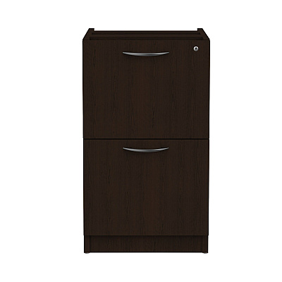 Alera Valencia Series Full Pedestal File, Left or Right, 2 Legal/Letter-Size File Drawers, Espresso, 15.63" x 20.5" x 28.5" (ALEVA542822ES)