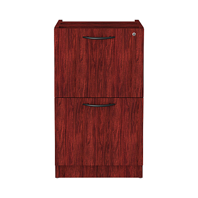 Alera Valencia Series Full Pedestal File, Left or Right, 2 Legal/Letter-Size File Drawers, Mahogany, 15.63" x 20.5" x 28.5" (ALEVA542822MY)