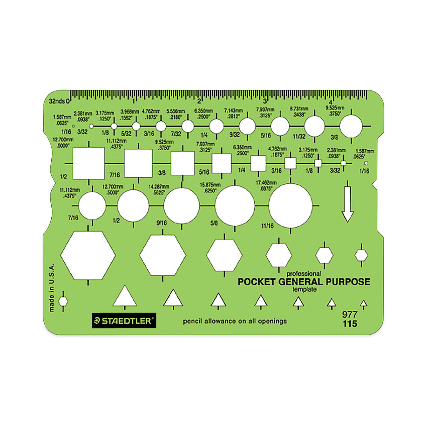Staedtler Templates, 40 Geometric Shapes, 3.63 x 5.13, Green (STD977115EA)