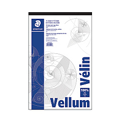 Staedtler Mars Translucent Vellum Art and Drafting Paper, 16 lb Bristol Weight, 11 x 17, Translucent, 50/Pad (STD9461117P)
