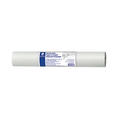 Staedtler Transparent Sketch Paper Roll, 8 lb Bond Weight, 12" x 50 yd, White (STD937S1250R)