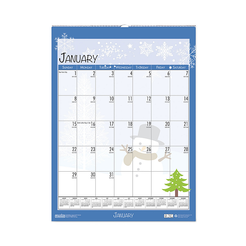House of Doolittle Recycled Seasonal Wall Calendar, Illustrated Seasons Artwork, 12 x 16.5, 12-Month (Jan to Dec): 2026 (339)
