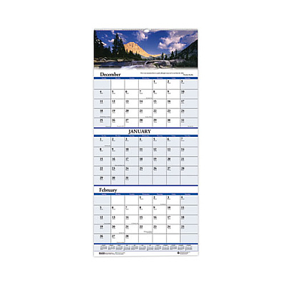 House of Doolittle Scenic 3-month Compact Wall Calendar (HOD3636)