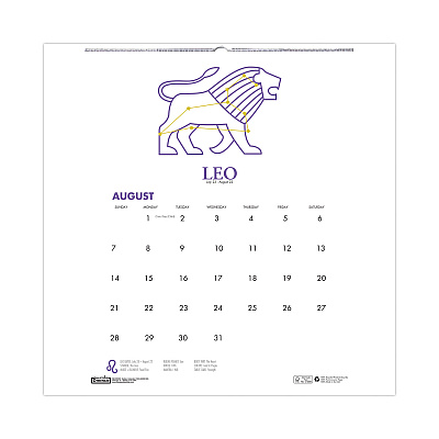 House of Doolittle Recycled Academic Zodiac Wall Calendar, 11 x 14, Multicolor Sheets, 12-Month (Aug to July): 2025 to 2026 (3185)