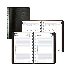 Blueline Academic Daily/Monthly Planner, 8 x 5, Black Cover, 12-Month (Aug to July): 2025 to 2026 (CA201BLK)
