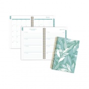 Cambridge Bali Weekly/Monthly Planner, Bali Leaf Artwork, 8.5 x 5.5, Green/White Cover, 12-Month (Jan to Dec): 2023 (1640201)