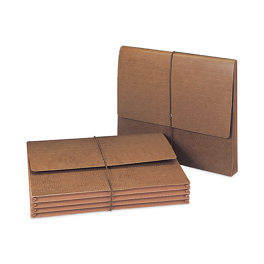 Smead Classic Expanding Wallets with Tear-Resistant Gussets, 3.5" Expansion, 1 Section, Elastic Cord Closure, Letter Size, Redrope (SMD71453)
