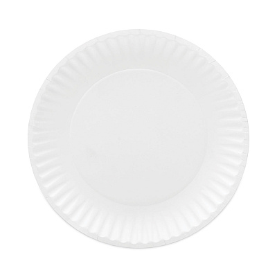 AJM Packaging Coated Paper Plates, 6" dia, White, 100/Pack, 12 Packs/Carton (AJMCP6GOAWH)