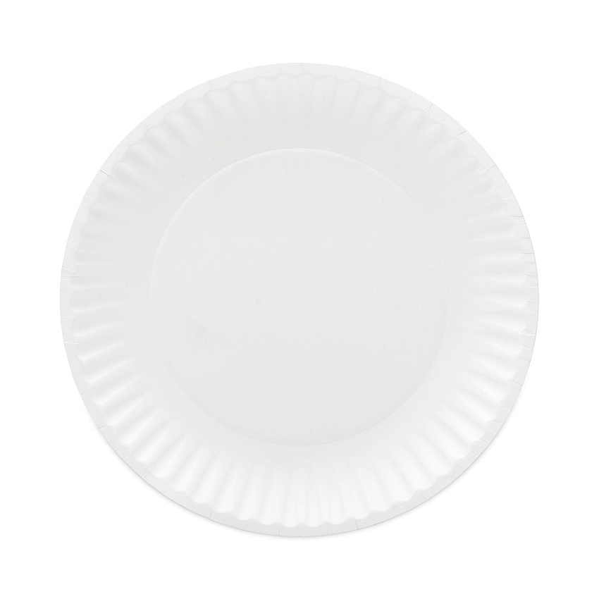 AJM Packaging Coated Paper Plates, 6" dia, White, 100/Pack, 12 Packs/Carton (AJMCP6GOAWH)
