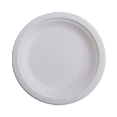 Eco-Products Renewable and Compostable Sugarcane Dinnerware, Plate, 10" dia, Natural White, 50/Pack, 10 Packs/Carton (EPP005PKCT)