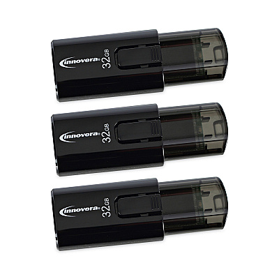 Innovera USB 3.0 Flash Drive, 32 GB, 3/Pack (IVR82332)