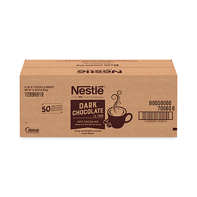 Nestl Hot Cocoa Mix, Dark Chocolate, 0.71 Packets, 50 Packets/Box, 6 Boxes/Carton (NES70060CT)