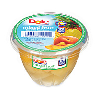 Dole Mixed Fruit in 100% Fruit Juice Cups, Peaches/Pears/Pineapple, 7 oz Cup, 12/Carton (GRR20902549)