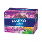 Tampax Radiant Tampons, Regular/Super, 84/Box, Delivered in 1-4 Business Days (22000691)