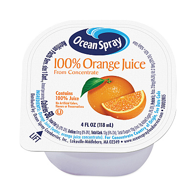 Ocean Spray 100% Juice, Orange, 4 oz Cup, 48/Box (GRR30700001)
