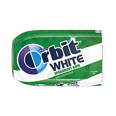 Orbit White Sugar-Free Gum, Spearmint, 15 Pieces/Pack, 9 Packs/Carton (GRR20902548)