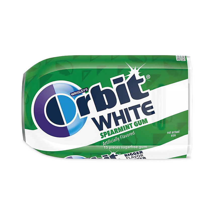 Orbit White Sugar-Free Gum, Spearmint, 15 Pieces/Pack, 9 Packs/Carton (GRR20902548)
