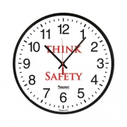 AbilityOne 6645016986558 SKILCRAFT Safety Message Quartz Wall Clock, Think Safety, 12.75" Overall Diameter, 1 AA (sold separately)