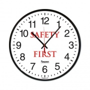 AbilityOne 6645016986556 SKILCRAFT Safety Message Quartz Wall Clock, Safety First, 12.75" Overall Diameter, 1 AA (sold separately)