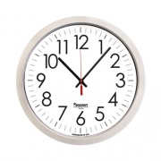 AbilityOne 6645016986555 SKILCRAFT Silver Quartz Wall Clock, 14.5" Overall Diameter, 1 AA (sold separately)
