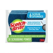 Scotch-Brite Non-Scratch Multi-Purpose Scrub Sponge, 4.4 x 2.6, 0.8" Thick, Blue, 6/Pack (526)