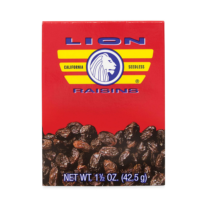 Lion California Seedless Raisins, 1.5 oz Box, 6/Pack (GRR30801001)