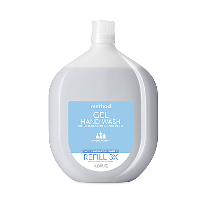 Method Gel Hand Wash Refill Tub, Sweetwater Scent, 34 oz, 4/Carton (MTH10577)