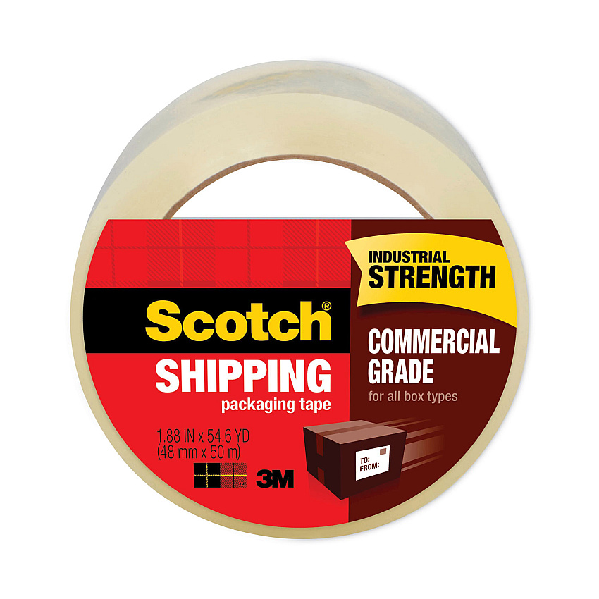 Scotch 3750 Commercial Grade Packaging Tape with ST-181 Pistol-Grip Dispenser, 3" Core, 1.88" x 54.6 yds, Clear, 36/Carton (MMM3750CS36ST)