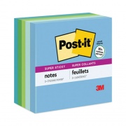 Post-it Notes Super Sticky Recycled Notes in Oasis Collection Colors, 3" x 3", 90 Sheets/Pad, 5 Pads/Pack (6545SST)