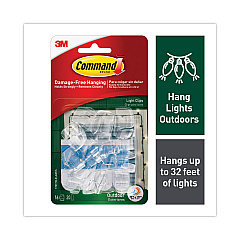 Command All Weather Hooks and Strips, Small, Plastic, Clear, 16 Clips and 20 Strips/Pack (MMM17017CLRAWES)