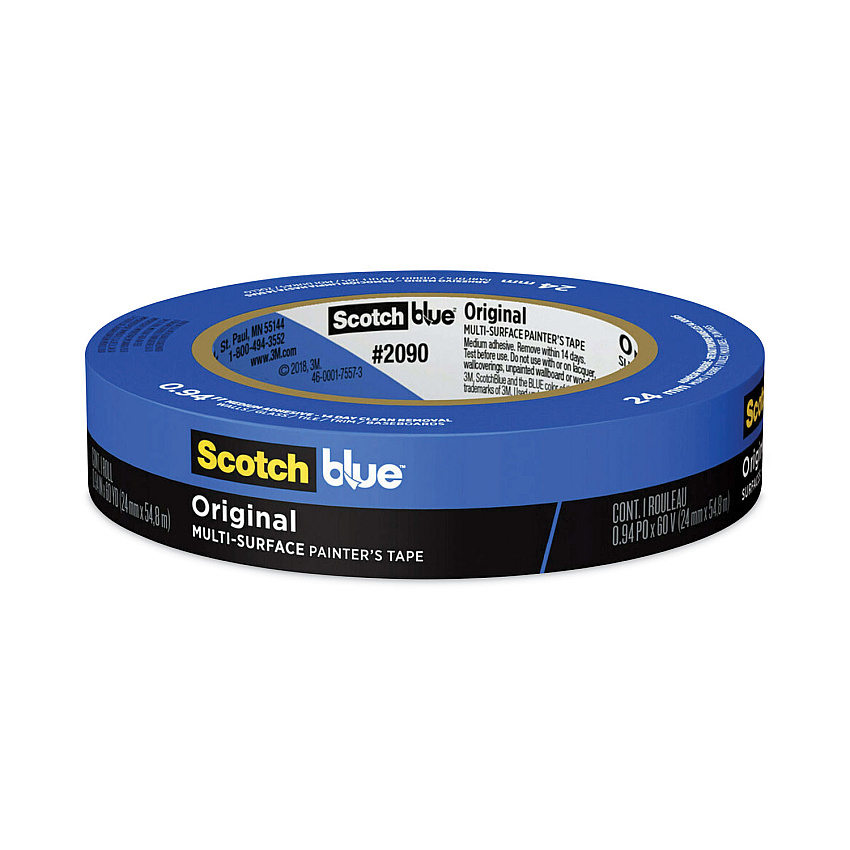 ScotchBlue Original Multi-Surface Painter's Tape, 3" Core, 0.94" x 60 yds, Blue (MMM209024A)