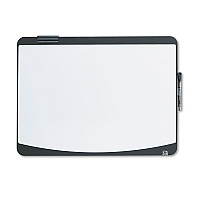 Quartet Tack and Write Board, 25.5 x 17.5, Black/White Surface, Black Plastic Frame (QRT06355BK)