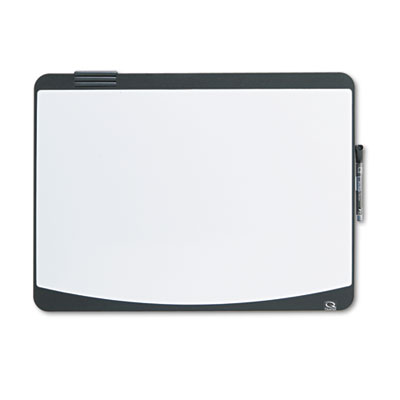 Quartet Tack and Write Board, 25.5 x 17.5, Black/White Surface, Black Plastic Frame (06355BK)