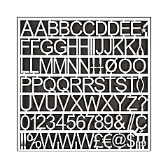 MasterVision White Plastic Set of Letters, Numbers and Symbols, Uppercase, 1"h (BVCCAR1002)