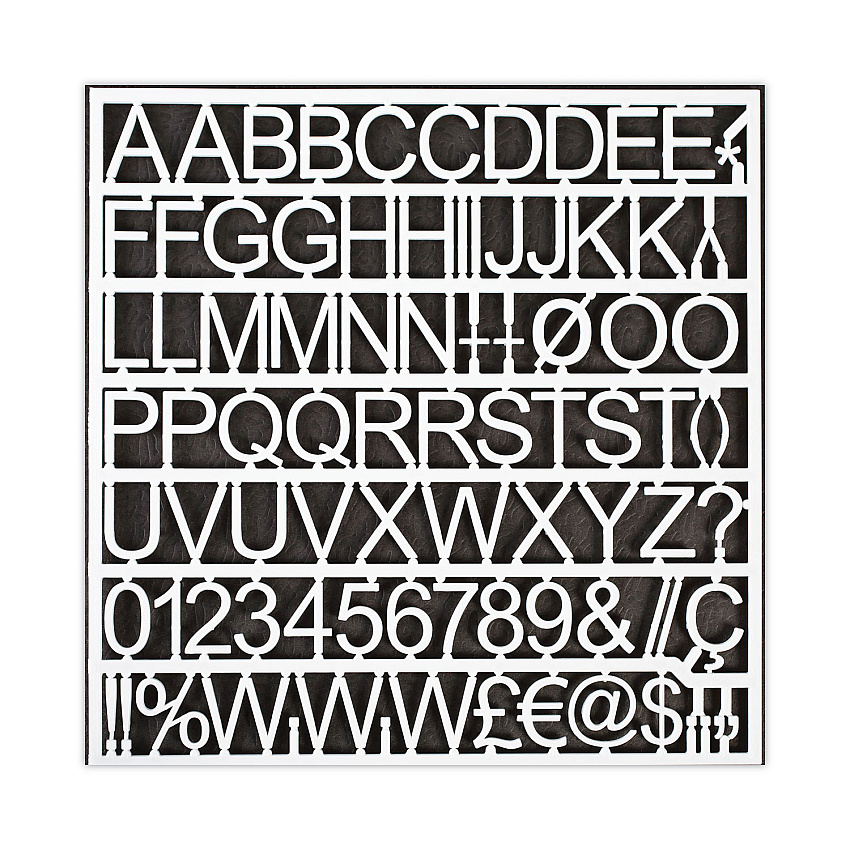 MasterVision White Plastic Set of Letters, Numbers and Symbols, Uppercase, 1"h (BVCCAR1002)