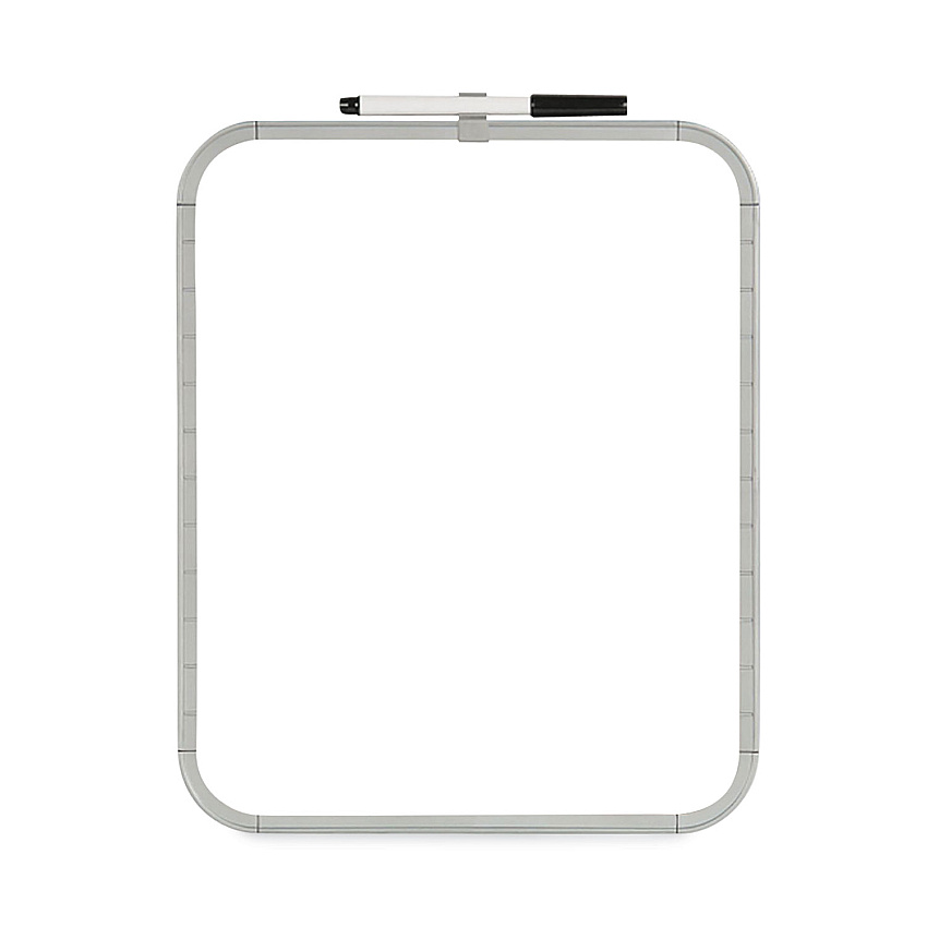 MasterVision Magnetic Dry Erase Board, 11 x 14, White Surface, White Plastic Frame (BVCCLK020303)