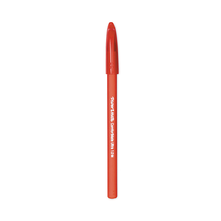 Paper Mate ComfortMate Ultra Ballpoint Pen, Stick, Medium 1 mm, Red Ink, Red Barrel, Dozen (PAP6120187)