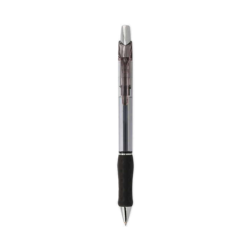 Pentel R.S.V.P. Super RT Ballpoint Pen, Retractable, Medium 0.7 mm, Black Ink, Clear/Black Barrel, Dozen (PENBX477A)