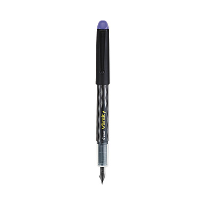 Pilot Varsity Fountain Pen, Medium 1 mm, Purple Ink, Clear/Black/Purple Barrel (PIL90008)