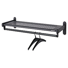 Quartet Metal Wall Shelf Rack, Powder Coated Textured Steel, 36w x 14.5d x 6h, Black (QRT20403)